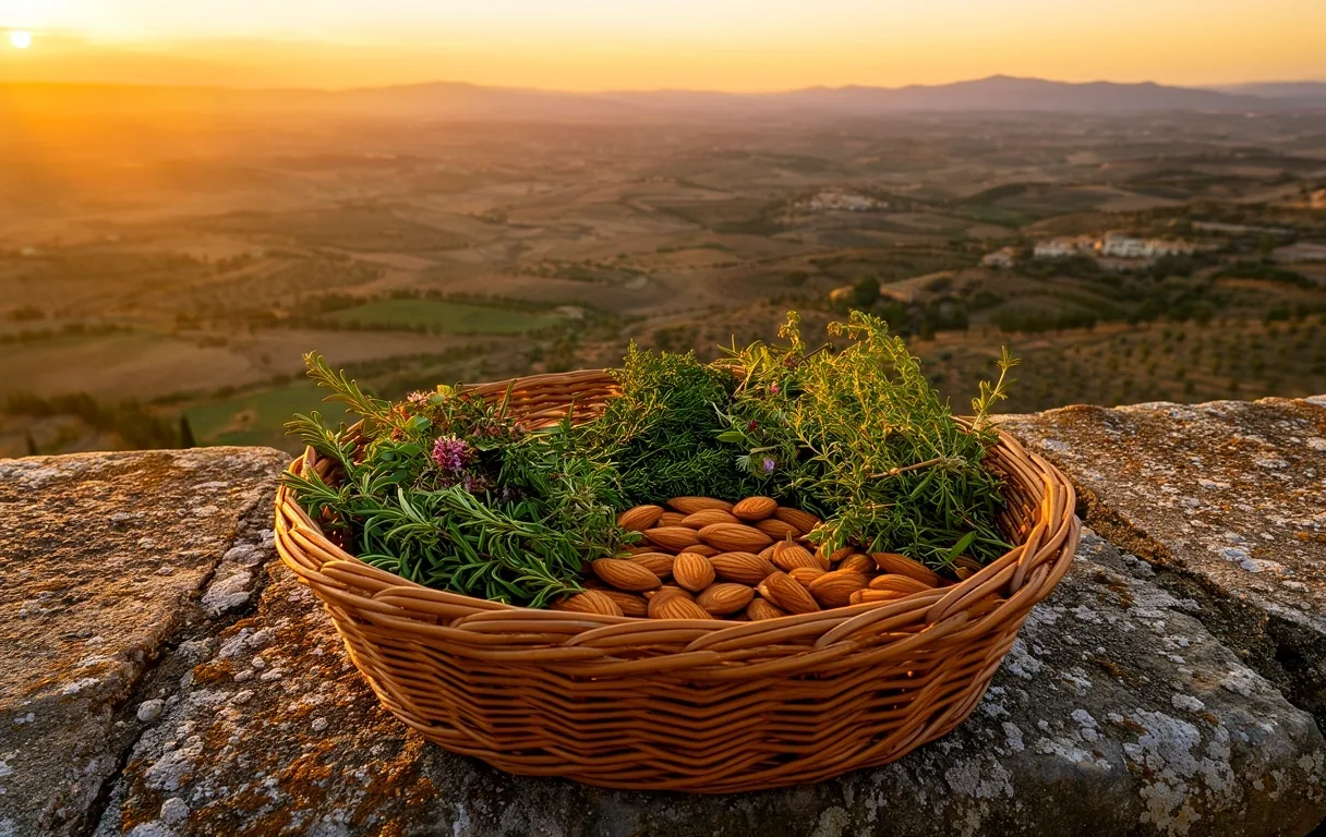Paisaje español al atardecer